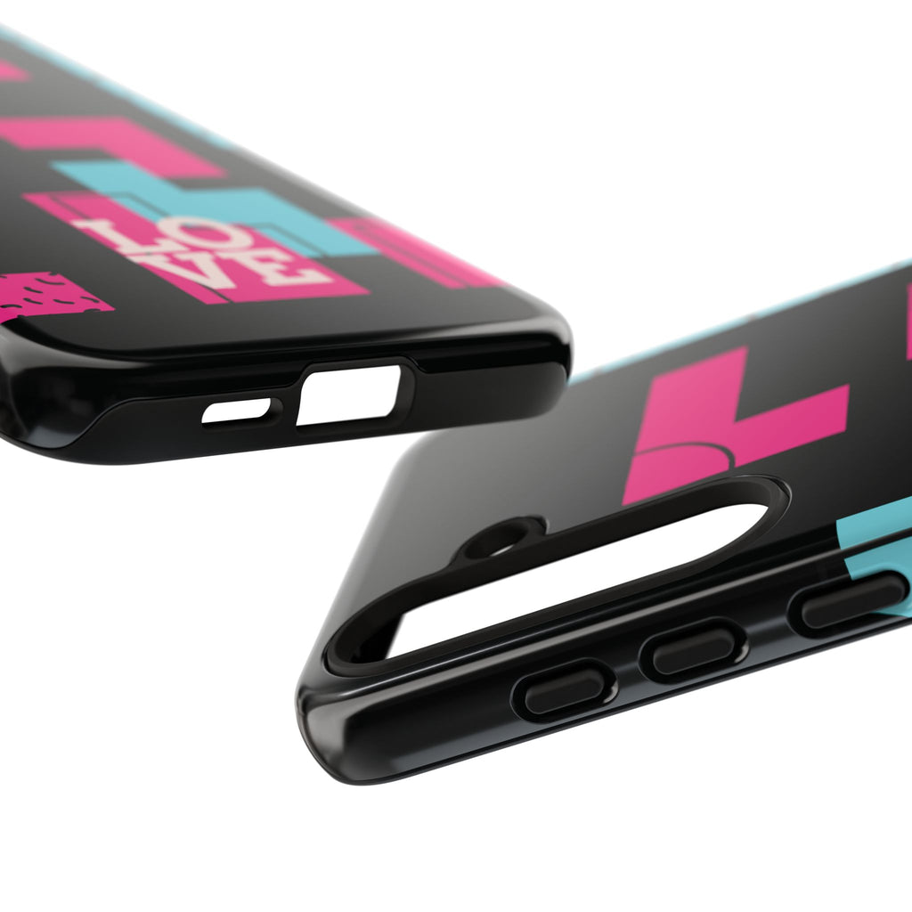 Retro Blocks LOVE Tough Case for iPhone, Galaxy or Google Pixel