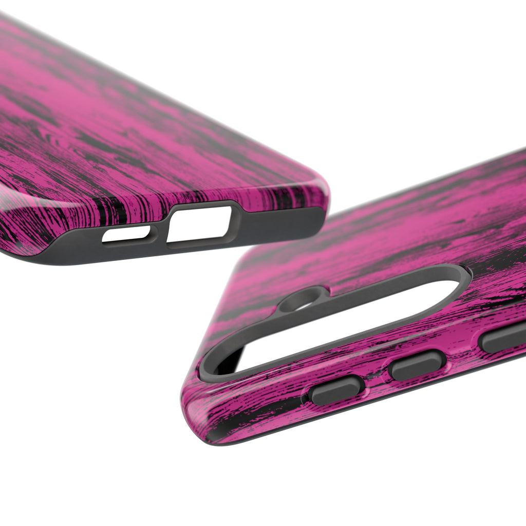Hot Pink wood print Design Tough Phone Case for iPhone, Galaxy, or Google Pixel