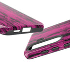 Hot Pink wood print Design Tough Phone Case for iPhone, Galaxy, or Google Pixel