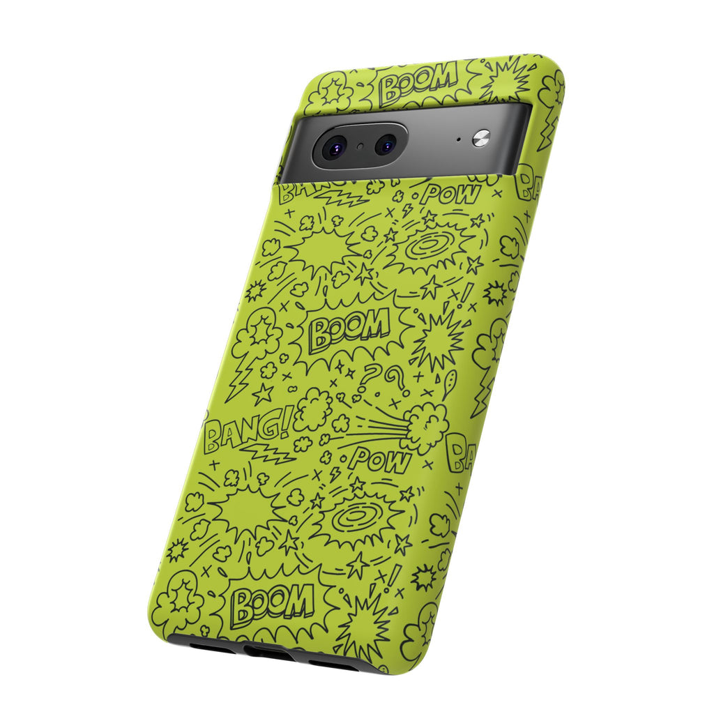 Neon Lime Wow Tough Case for iPhone, Galaxy, or Google Pixel