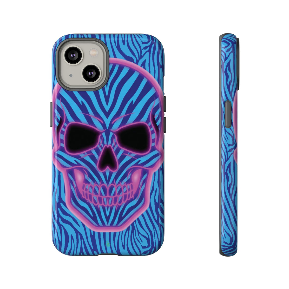 Neon Zebra Skull Tough Phone Case for iPhone, Galaxy, or Google Pixel
