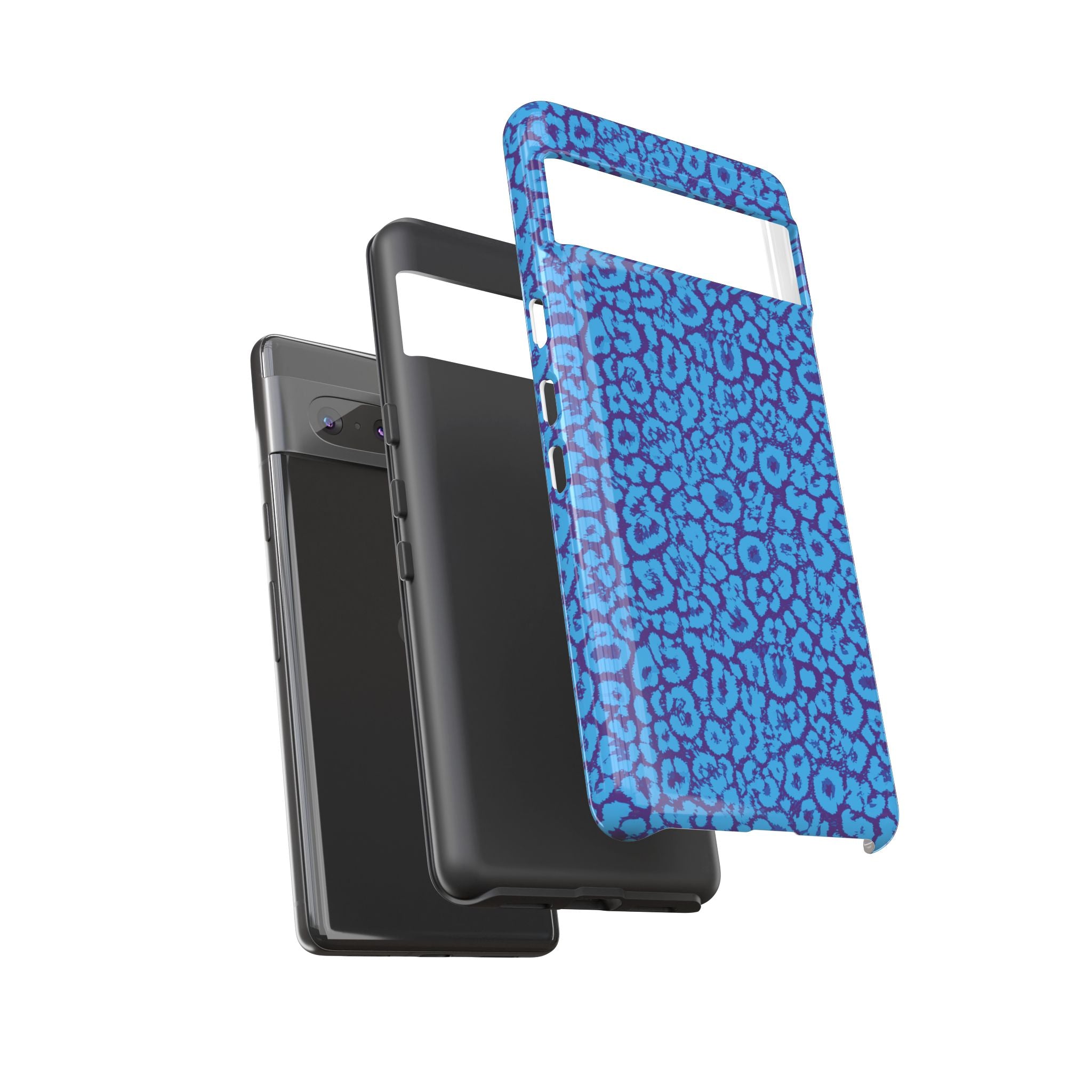 Blue Purple Leopard Tough Phone Case iPhone, Galaxy, or Google Pixel