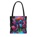 Neon Androgen Cactus Flower Tote Bags