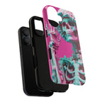 Neon Pink Skeleton Tough Phone Case for iPhone, Galaxy and Google Pixel