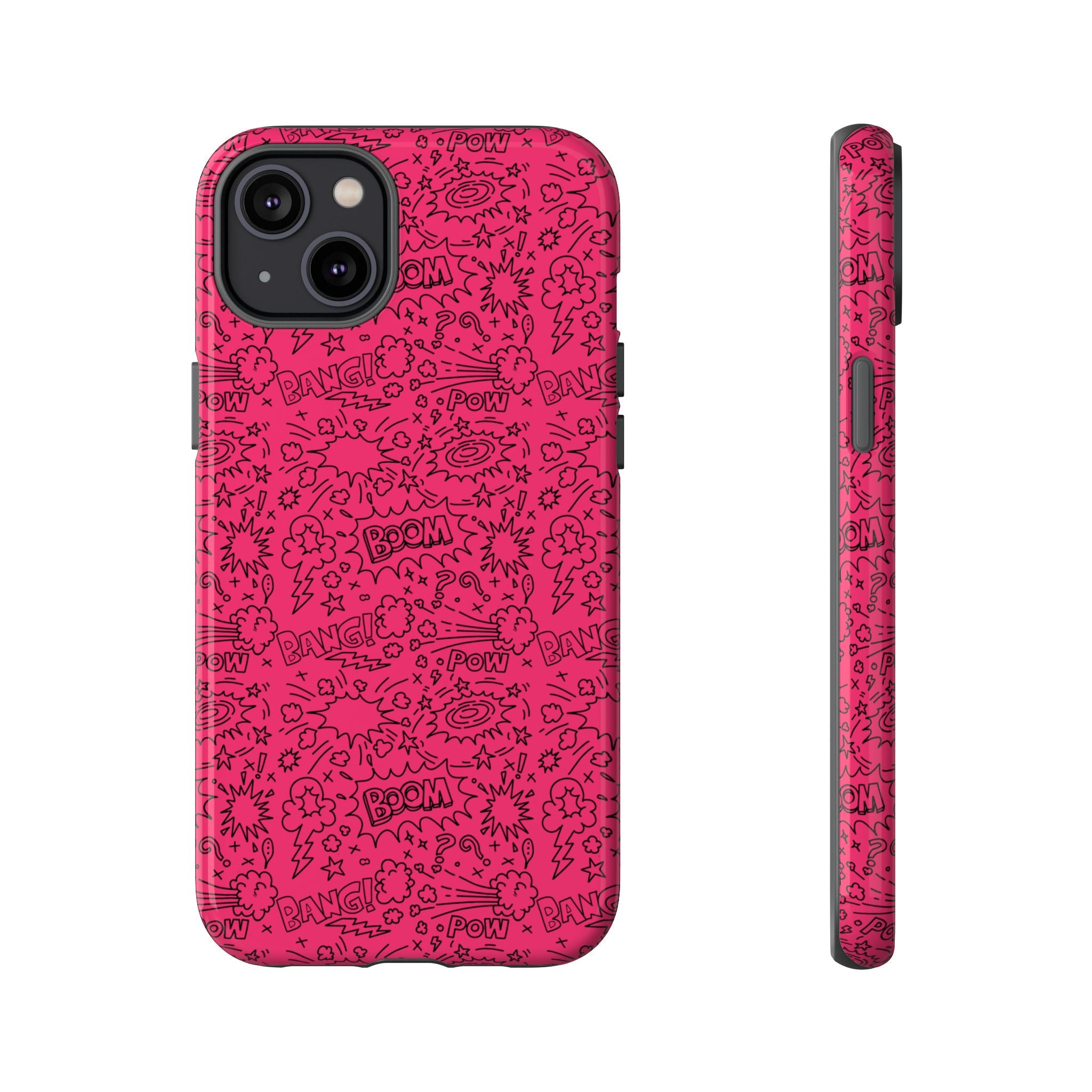Pink Wow Tough Case for iPhone, Galaxy, or Google Pixel