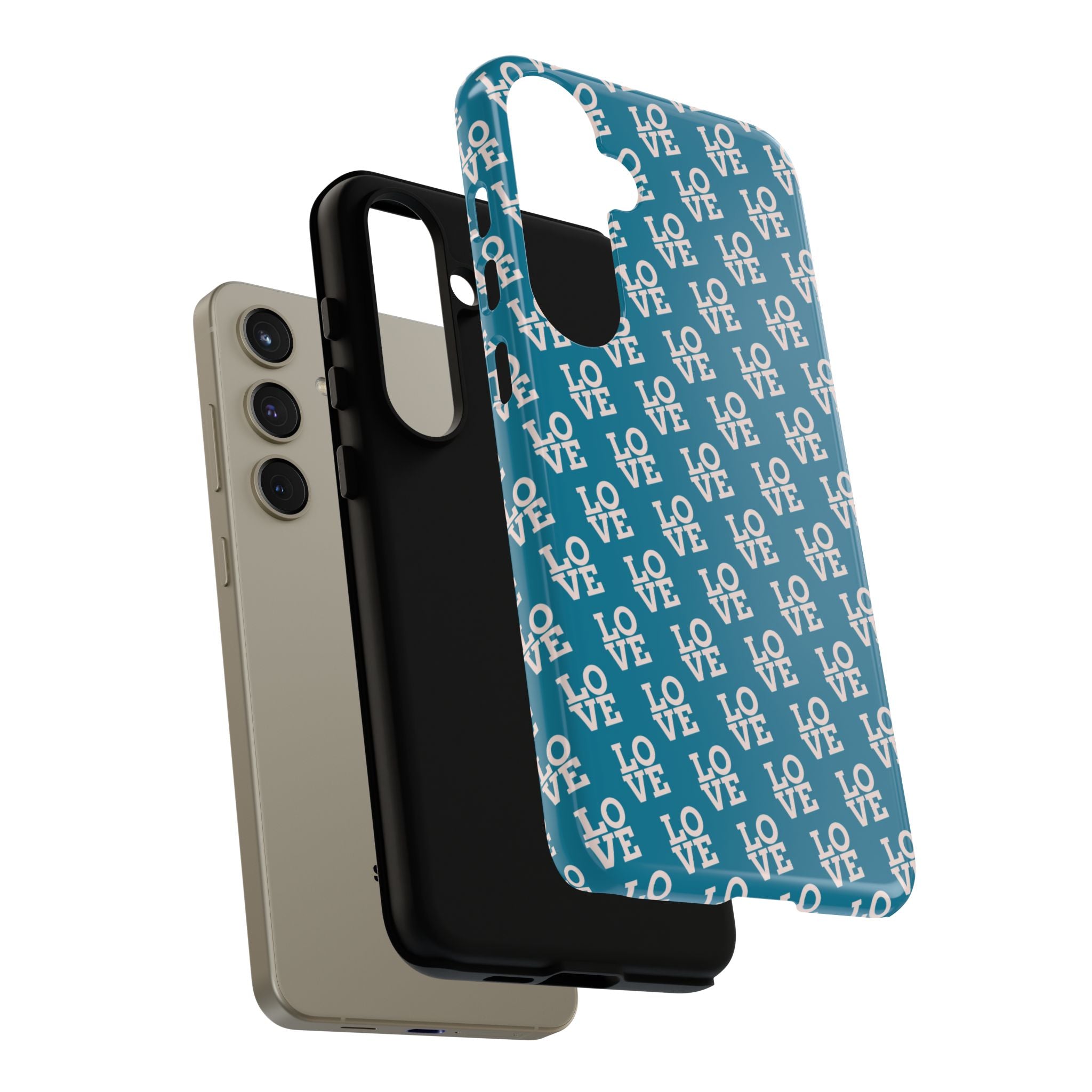 LOVE Teal Green Tough Phone Case iPhone, Galaxy, or Google Pixel