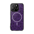 Purple Zebra Magnetic iPhone 14, 15, 16 Series Clear Impact Cases
