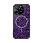 Purple Zebra Magnetic iPhone 14, 15, 16 Series Clear Impact Cases