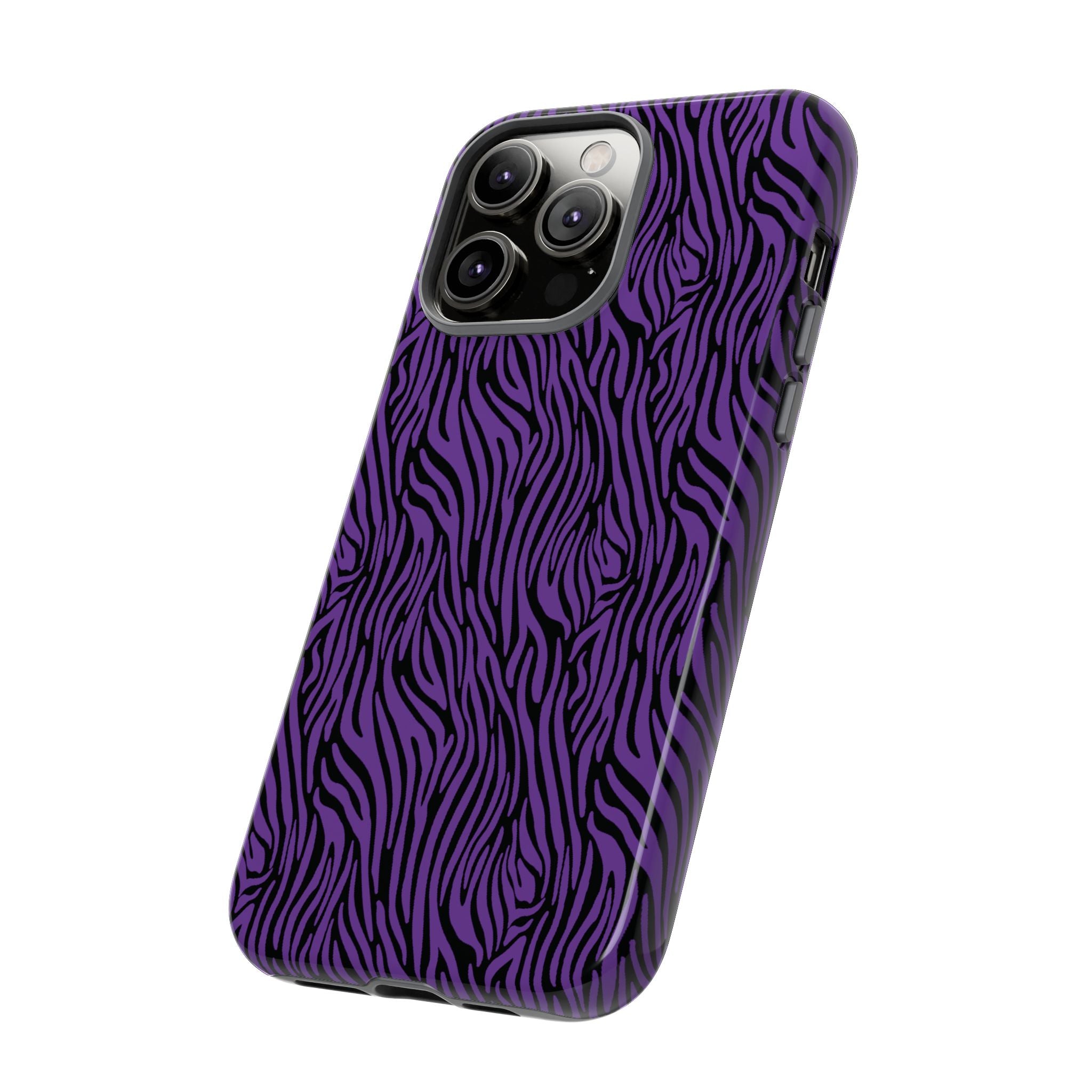 Purple Zebra Tough Phone Case for iPhone, Galaxy, or Google Pixel