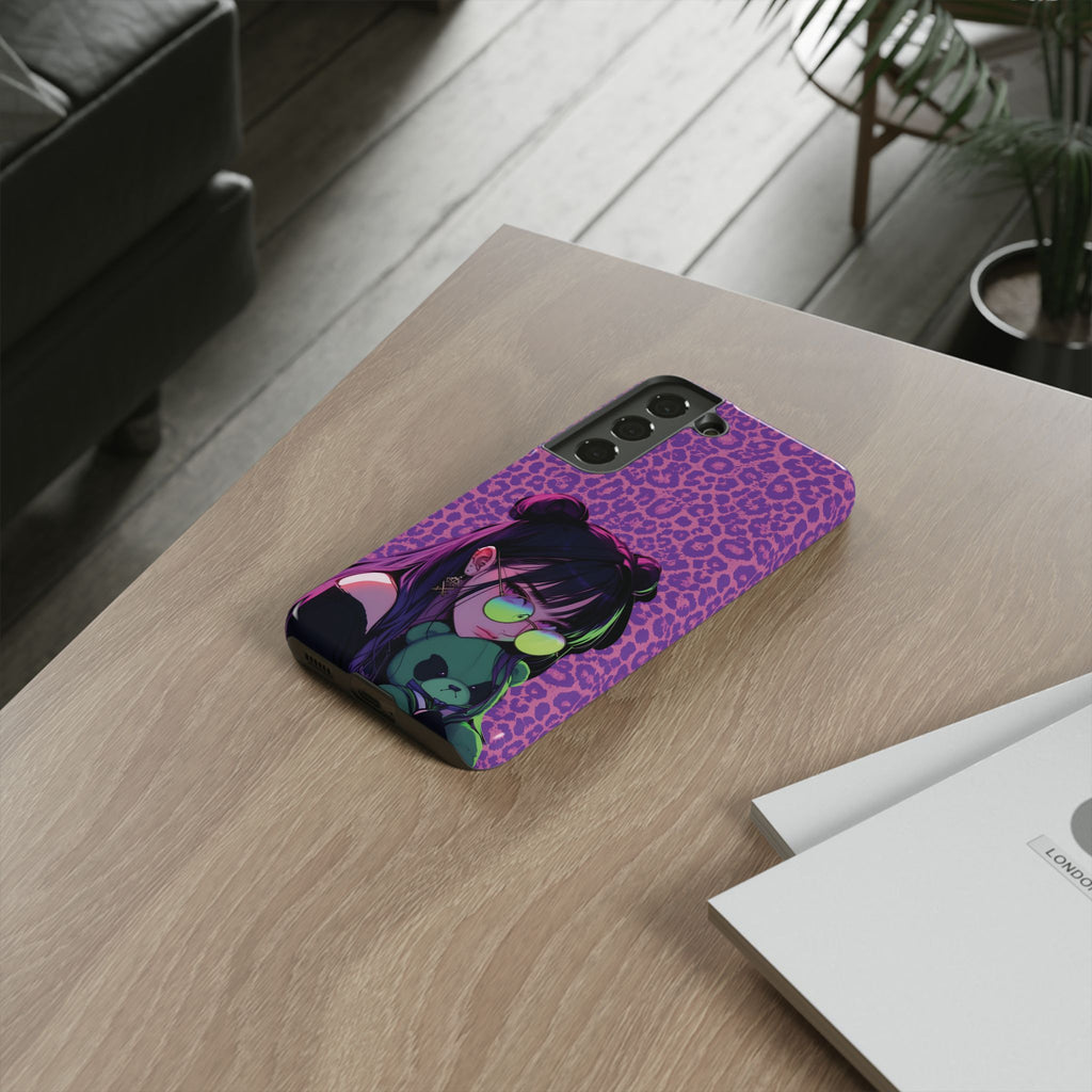 Purple Pink Leopard Kz iPhone, Galaxy and Google Tough Cases
