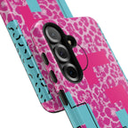 Retro Love Pink Leopard RG Tough Phone Case for iPhone, Galaxy, or Google Pixel