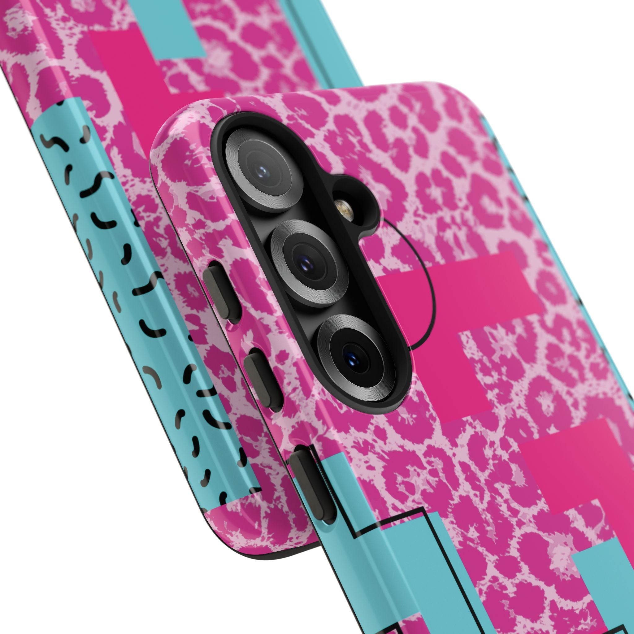 Retro Love Pink Leopard RG Tough Phone Case for iPhone, Galaxy, or Google Pixel