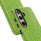 Neon Green Gold Leopard Tough Phone Case iPhone, Galaxy, or Google Pixel