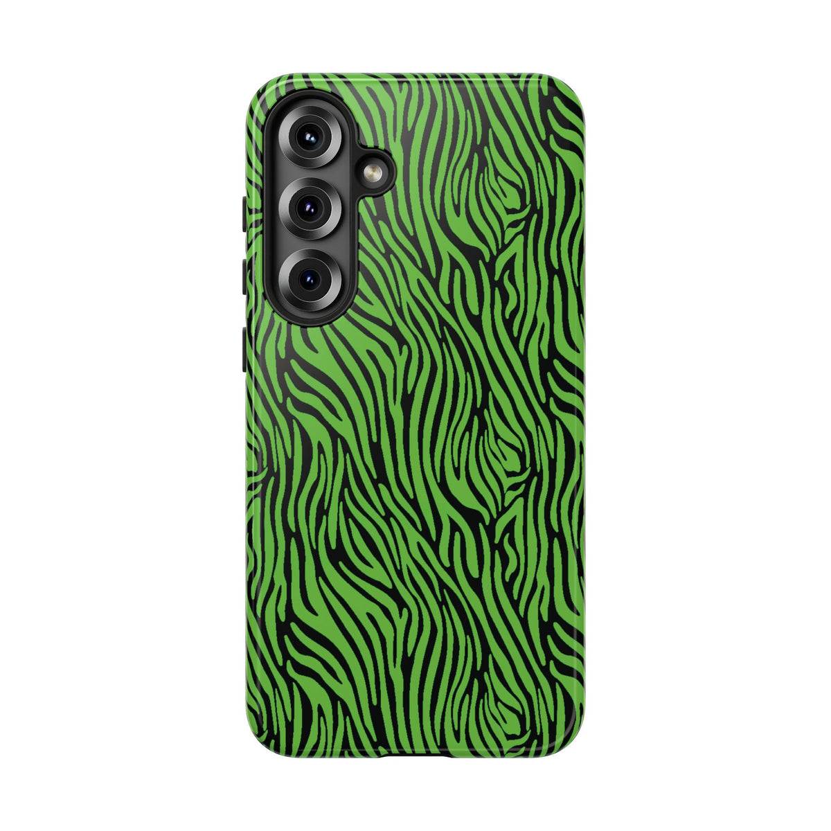 Neon Green Zebra Tough Phone Case iPhone, Galaxy, or Google Pixel