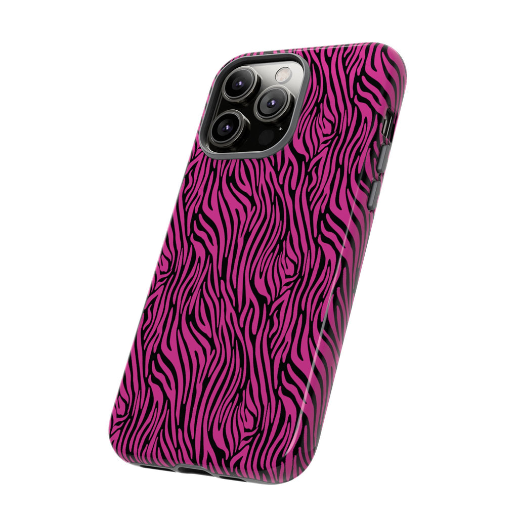 Pink Zebra Tough Phone Case for iPhone, Galaxy, or Google Pixel