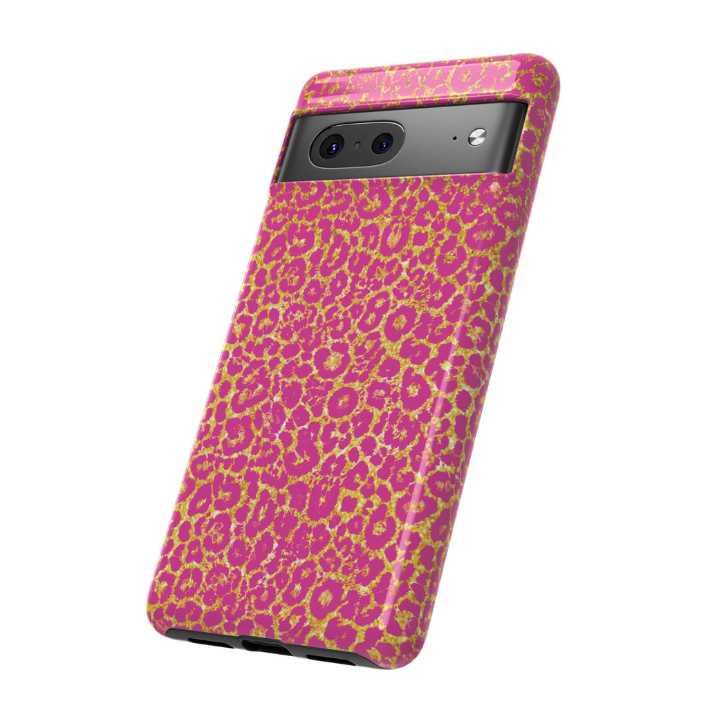 Pink Gold Leopard Tough Case for iPhone, Galaxy, or Google Pixel