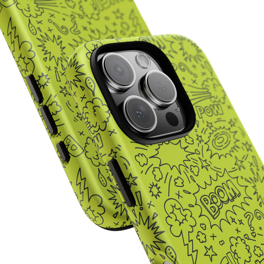 Neon Lime Wow Tough Case for iPhone, Galaxy, or Google Pixel