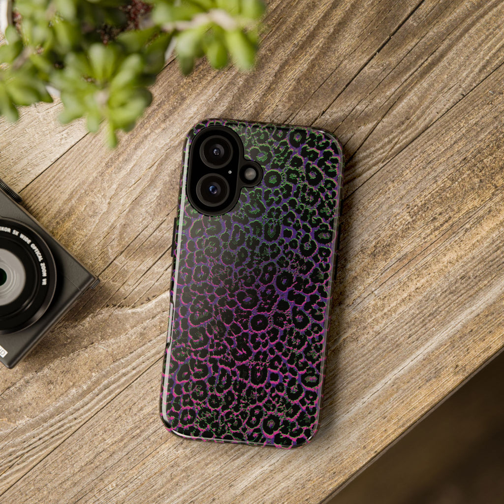 Colorful Leopard Tough Phone Case for iPhone, Galaxy, or Google Pixel