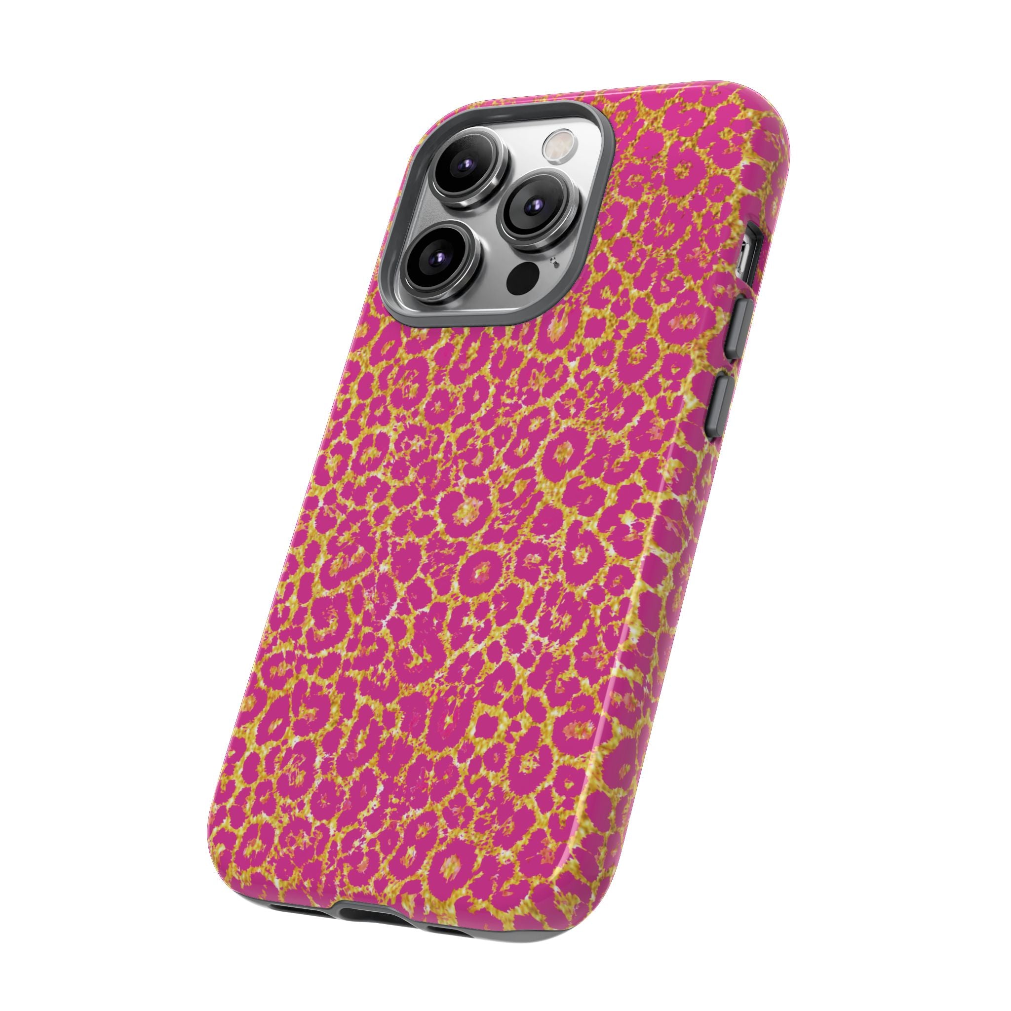 Pink Gold Leopard Tough Case for iPhone, Galaxy, or Google Pixel