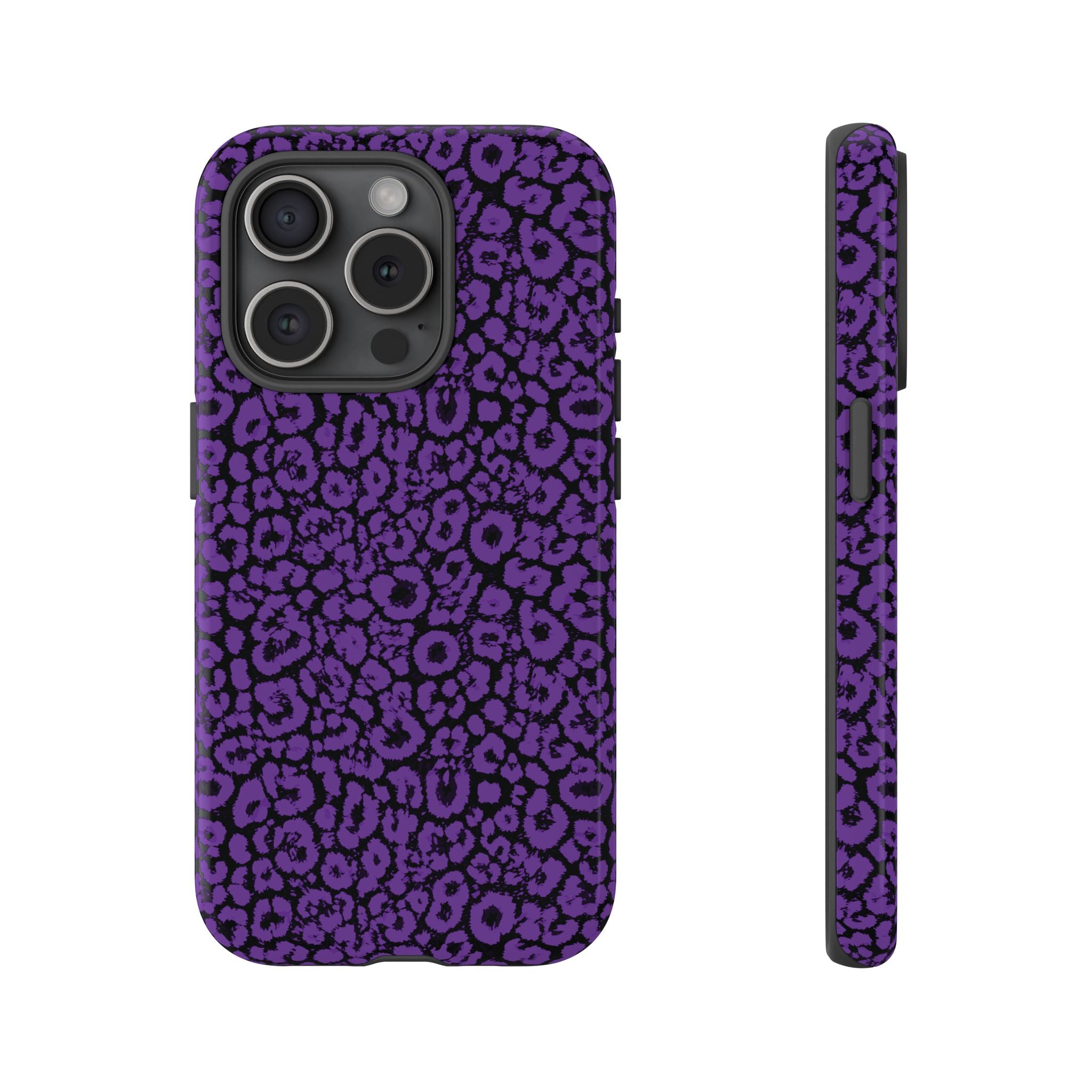 Purple Leopard Tough Case for iPhone, Galaxy or Google Pixel