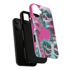 Neon Pink Skeleton Tough Phone Case for iPhone, Galaxy and Google Pixel