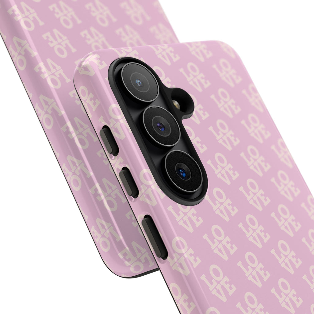 Pink 'LOVE' Pattern Tough Phone Case