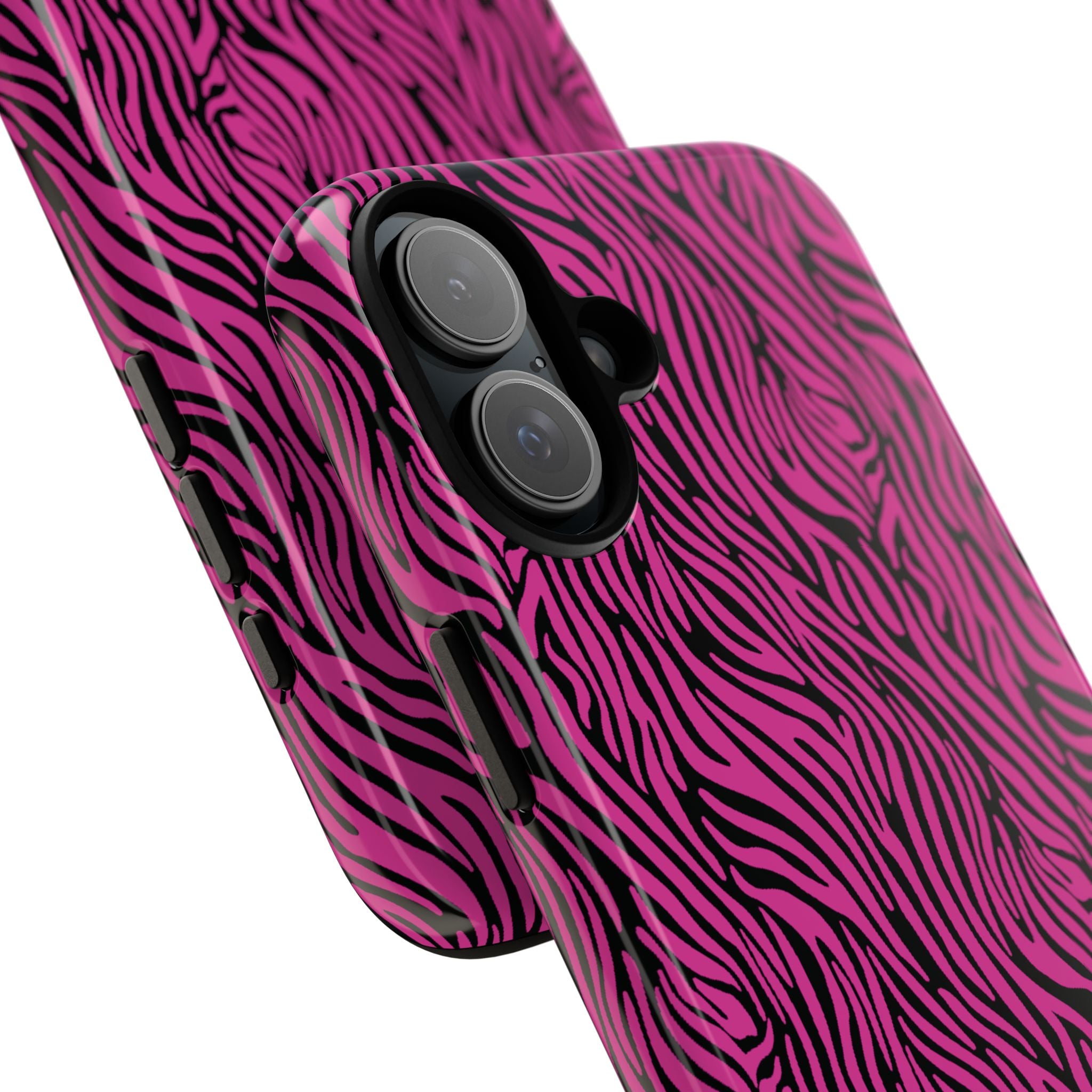 Pink Zebra Tough Phone Case for iPhone, Galaxy, or Google Pixel