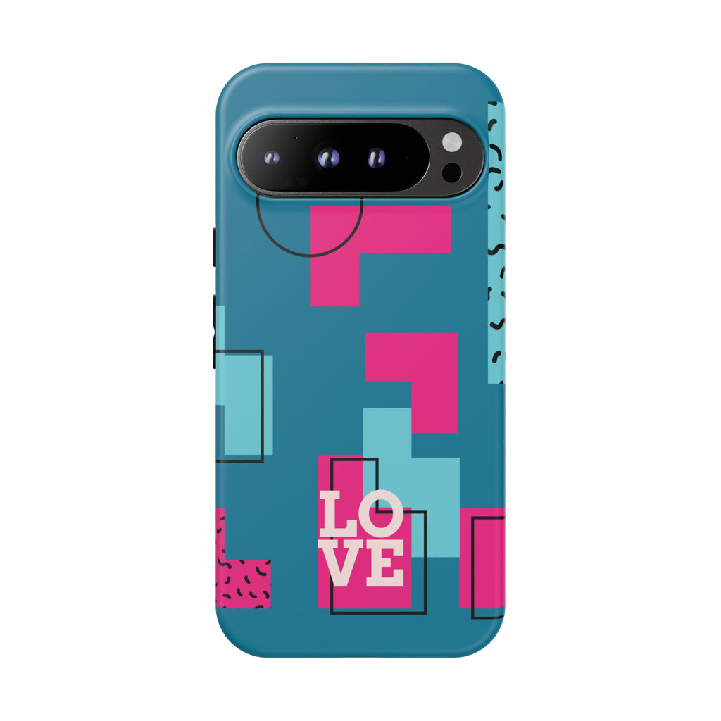 LOVE Teal Green Tough Phone Case for iPhone, Galaxy, or Google Pixel