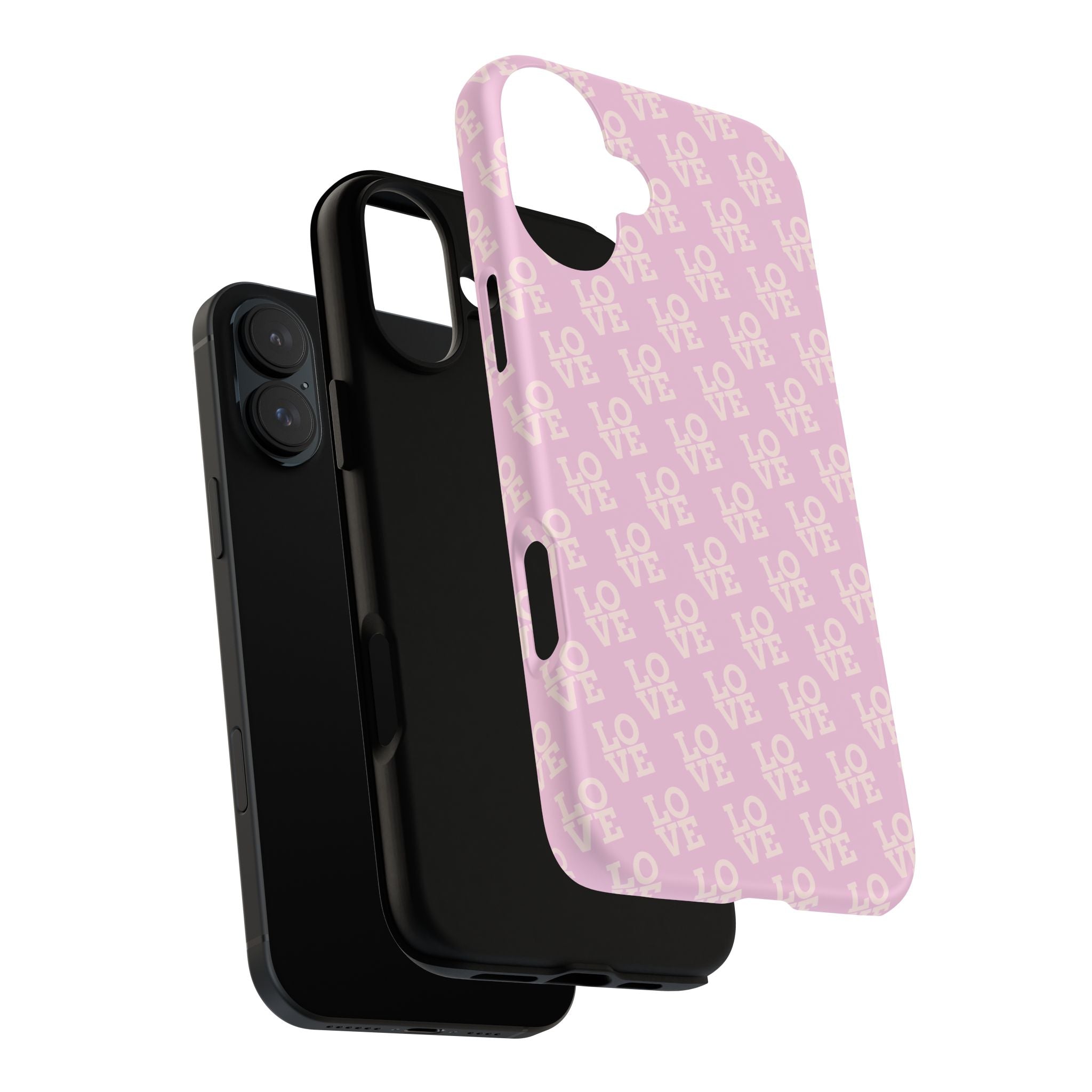LOVE Pink Tough Phone Case for iPhone, Galaxy, or Google Pixel