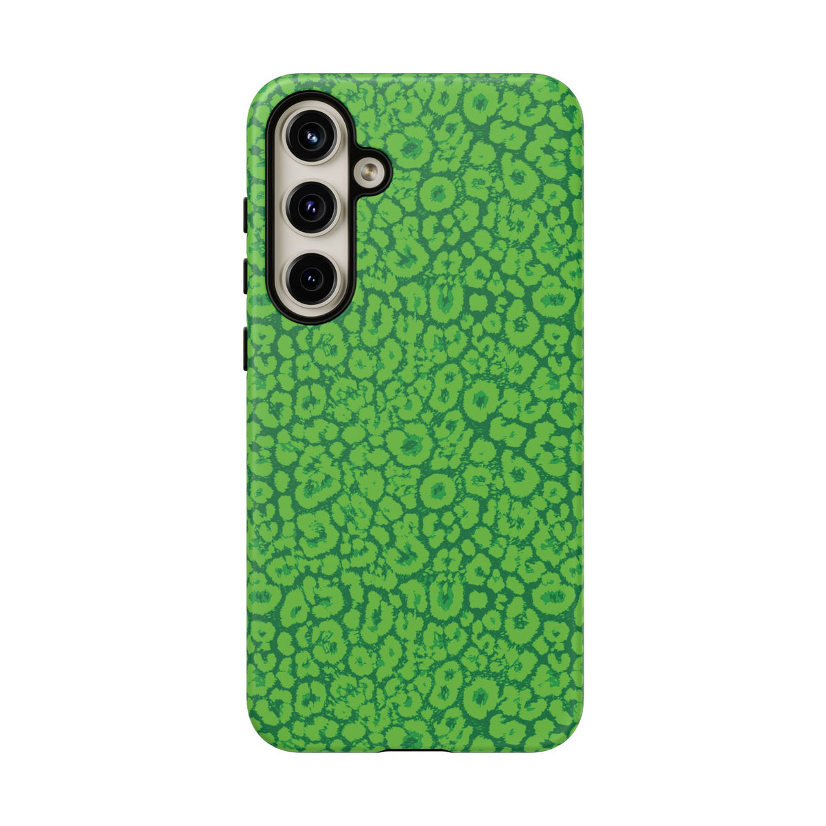 Neon Green Leopard Tough Phone Case for iPhone, Galaxy, or Google Pixel