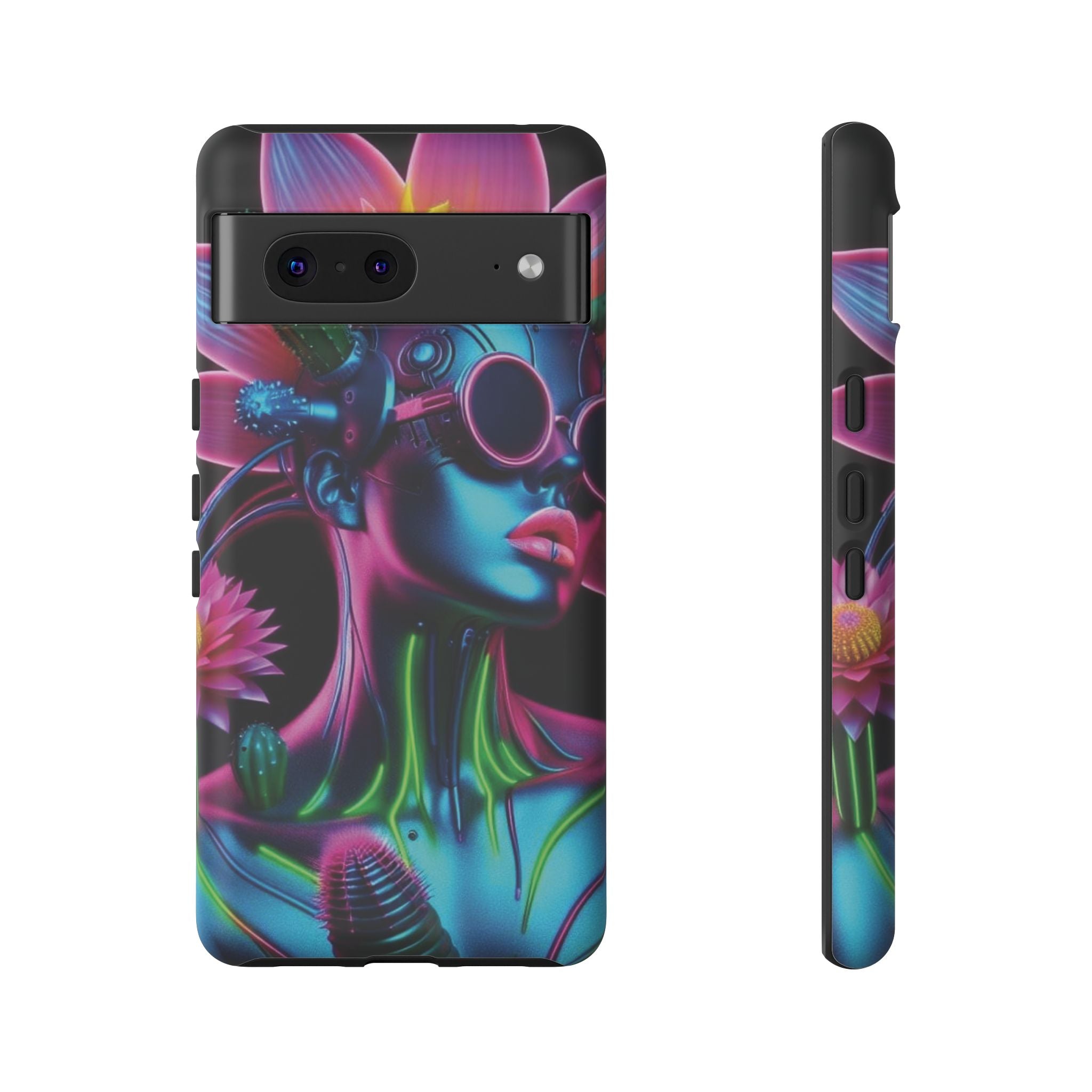 Neon Androgen Cactus Flower Tough Phone Case for iPhone, Galaxy, or Google Pixel
