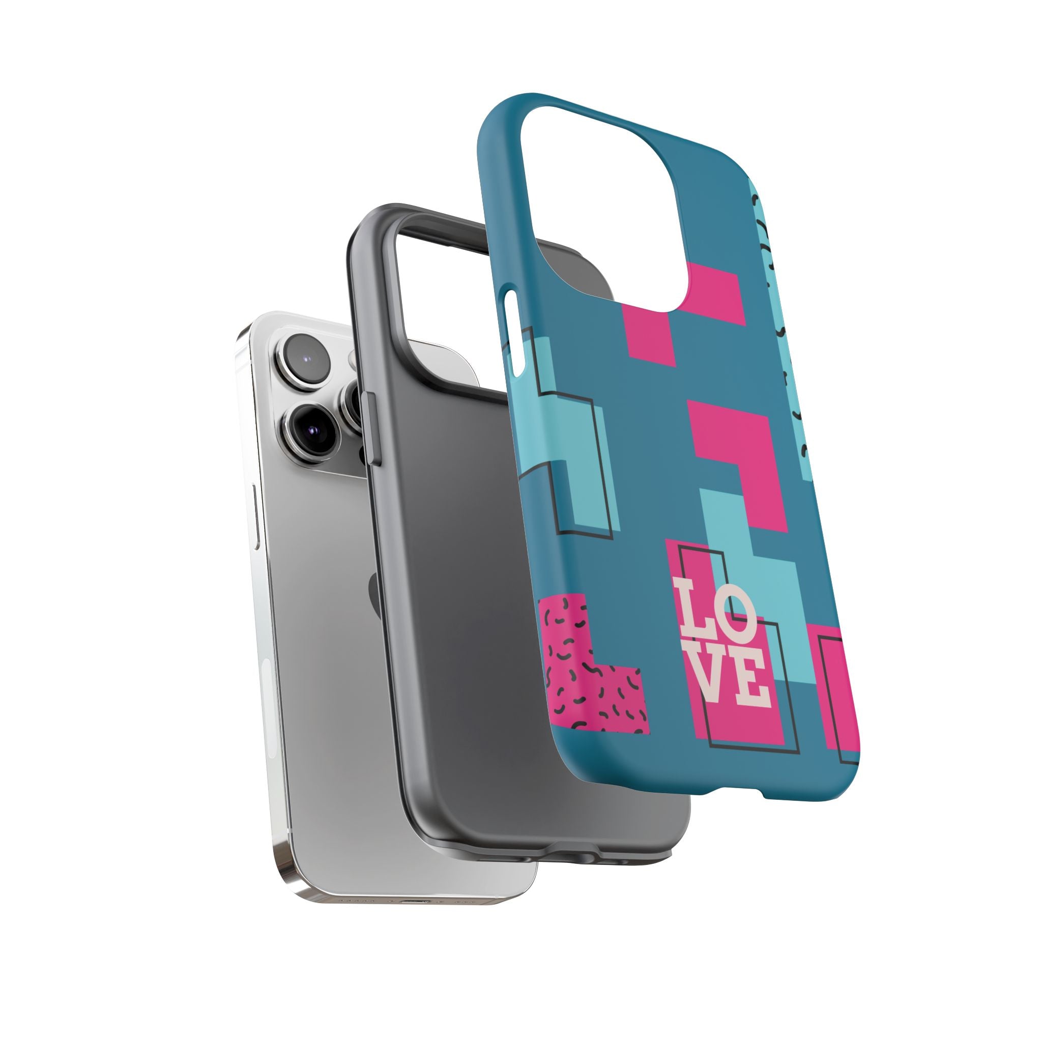 LOVE Teal Green Tough Phone Case for iPhone, Galaxy, or Google Pixel