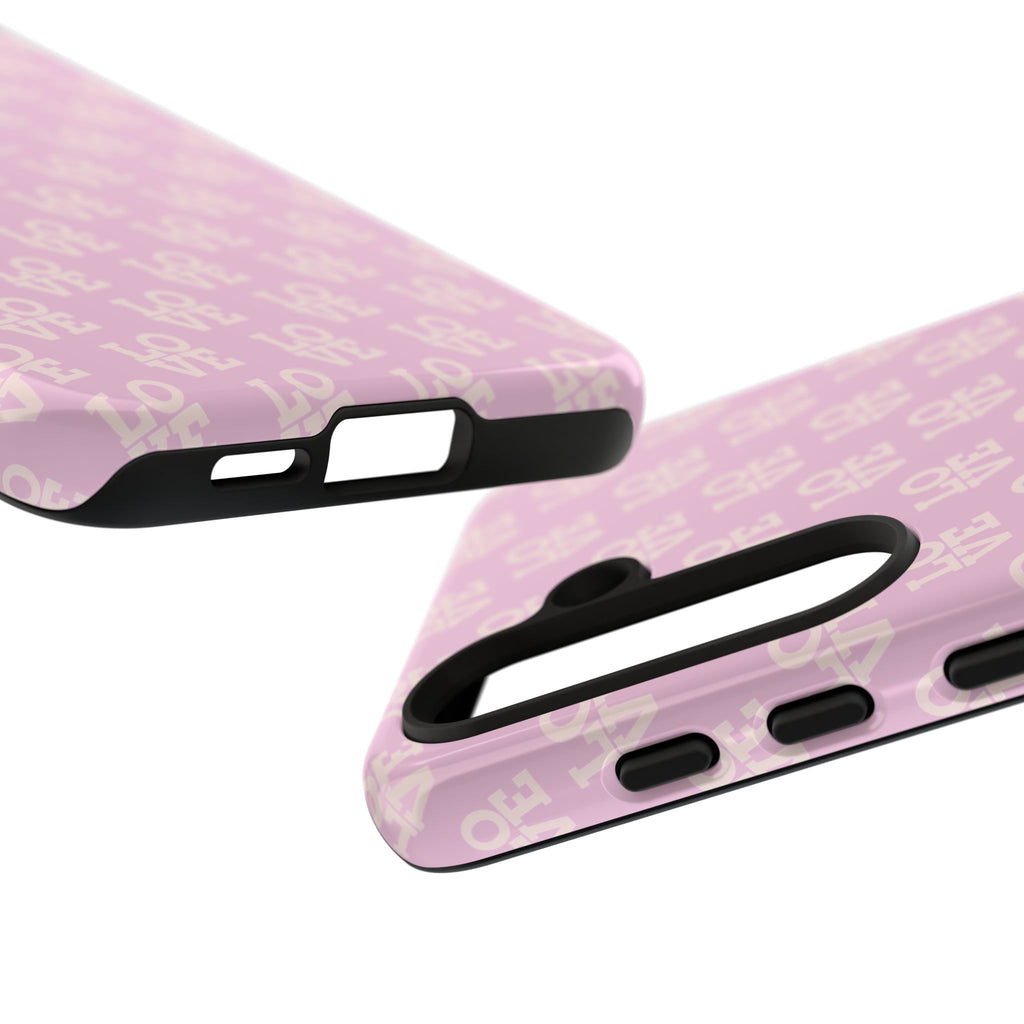 LOVE Pink Tough Phone Case for iPhone, Galaxy, or Google Pixel