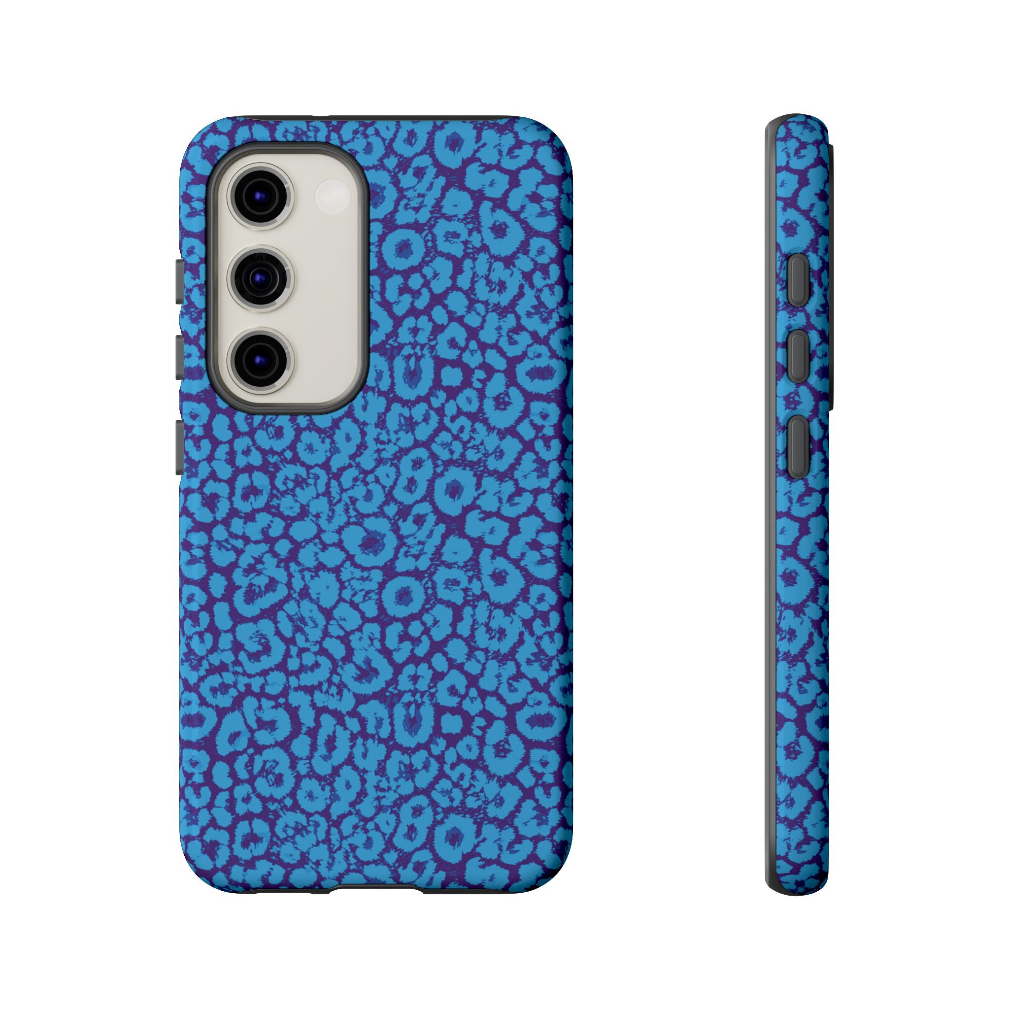 Blue Purple Leopard Tough Phone Case iPhone, Galaxy, or Google Pixel