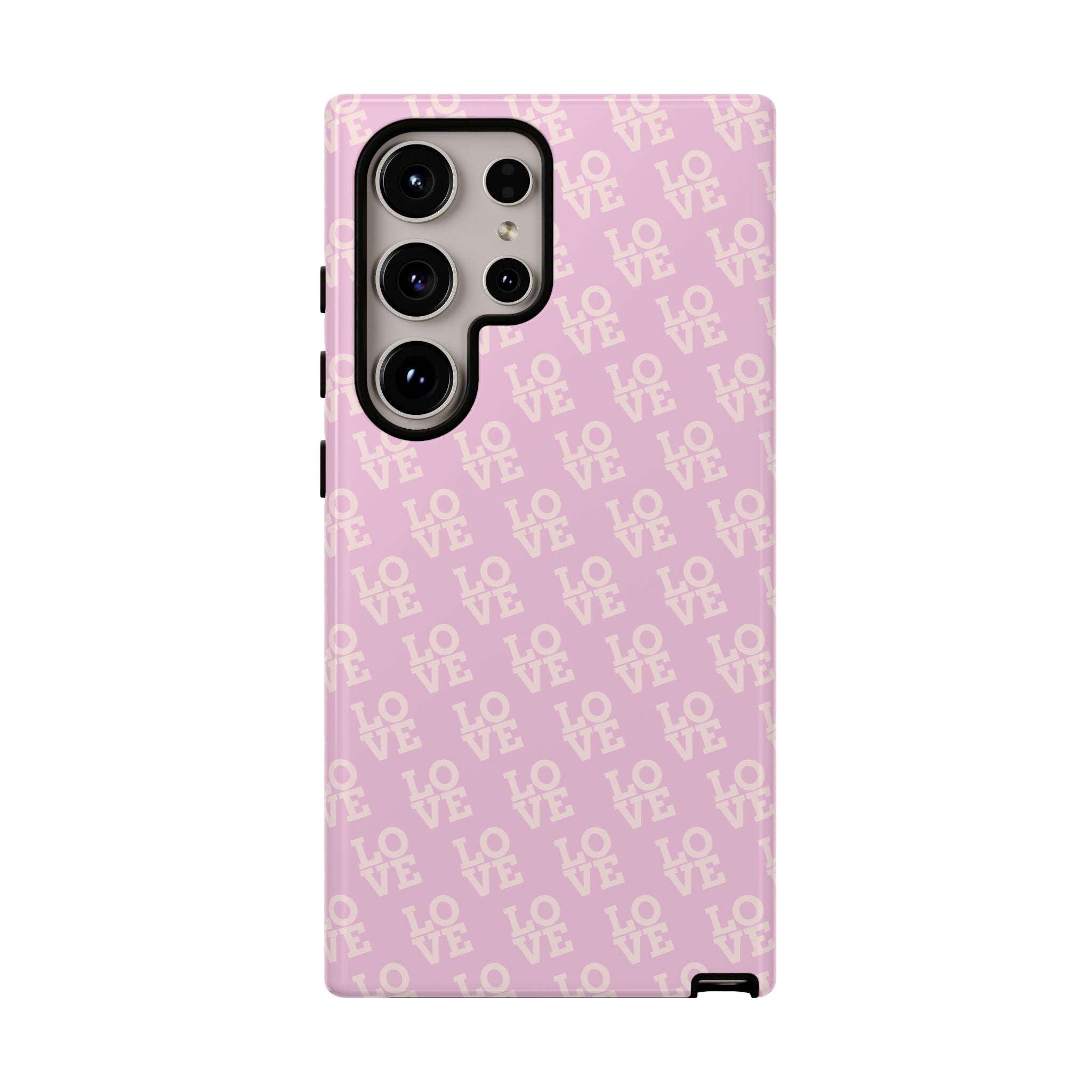 LOVE Pink Tough Phone Case for iPhone, Galaxy, or Google Pixel