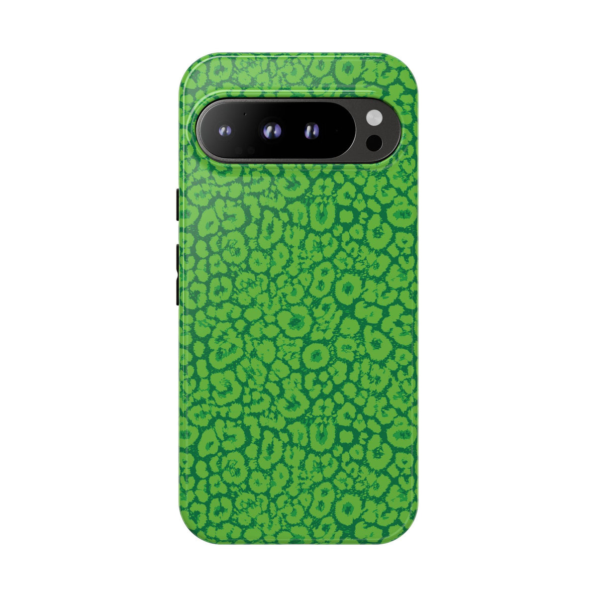 Neon Green Leopard Tough Phone Case for iPhone, Galaxy, or Google Pixel