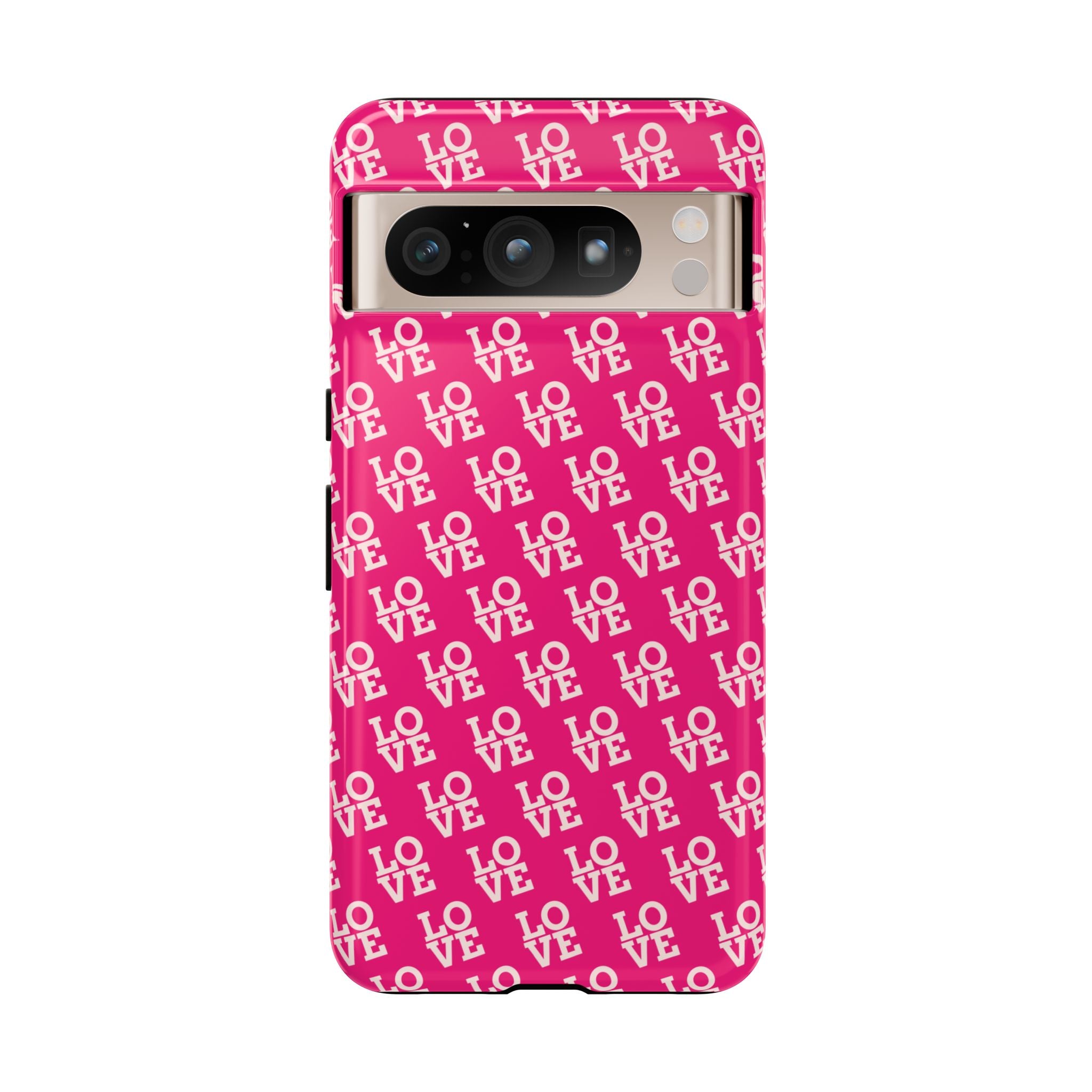 Vibrant Pink LOVE Tough Case iPhone, Galaxy, or Google Pixel