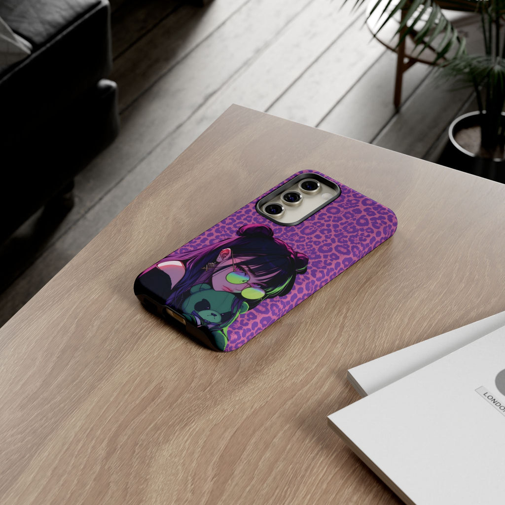 Purple Pink Leopard Kz iPhone, Galaxy and Google Tough Cases