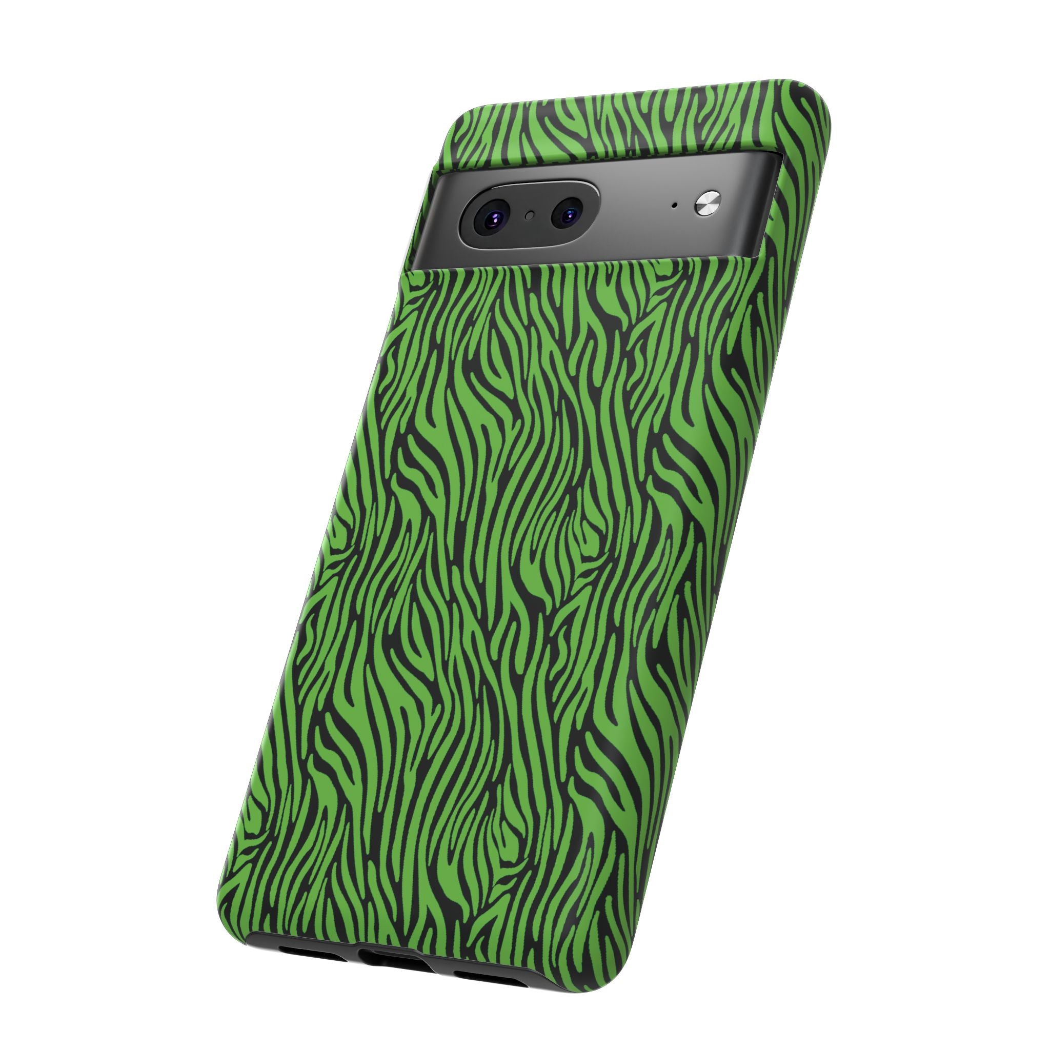 Neon Green Zebra Tough Phone Case iPhone, Galaxy, or Google Pixel