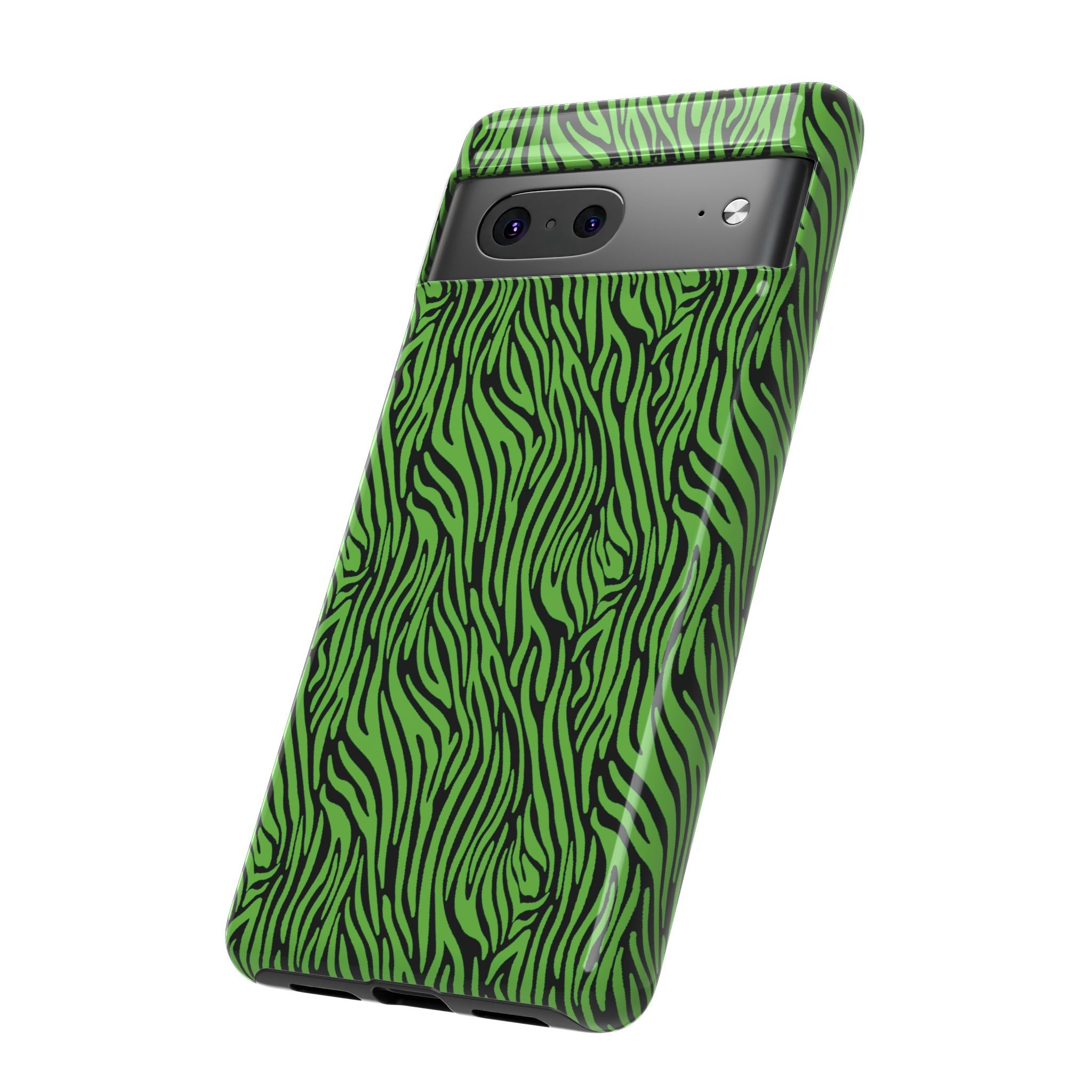 Neon Green Zebra Tough Phone Case iPhone, Galaxy, or Google Pixel