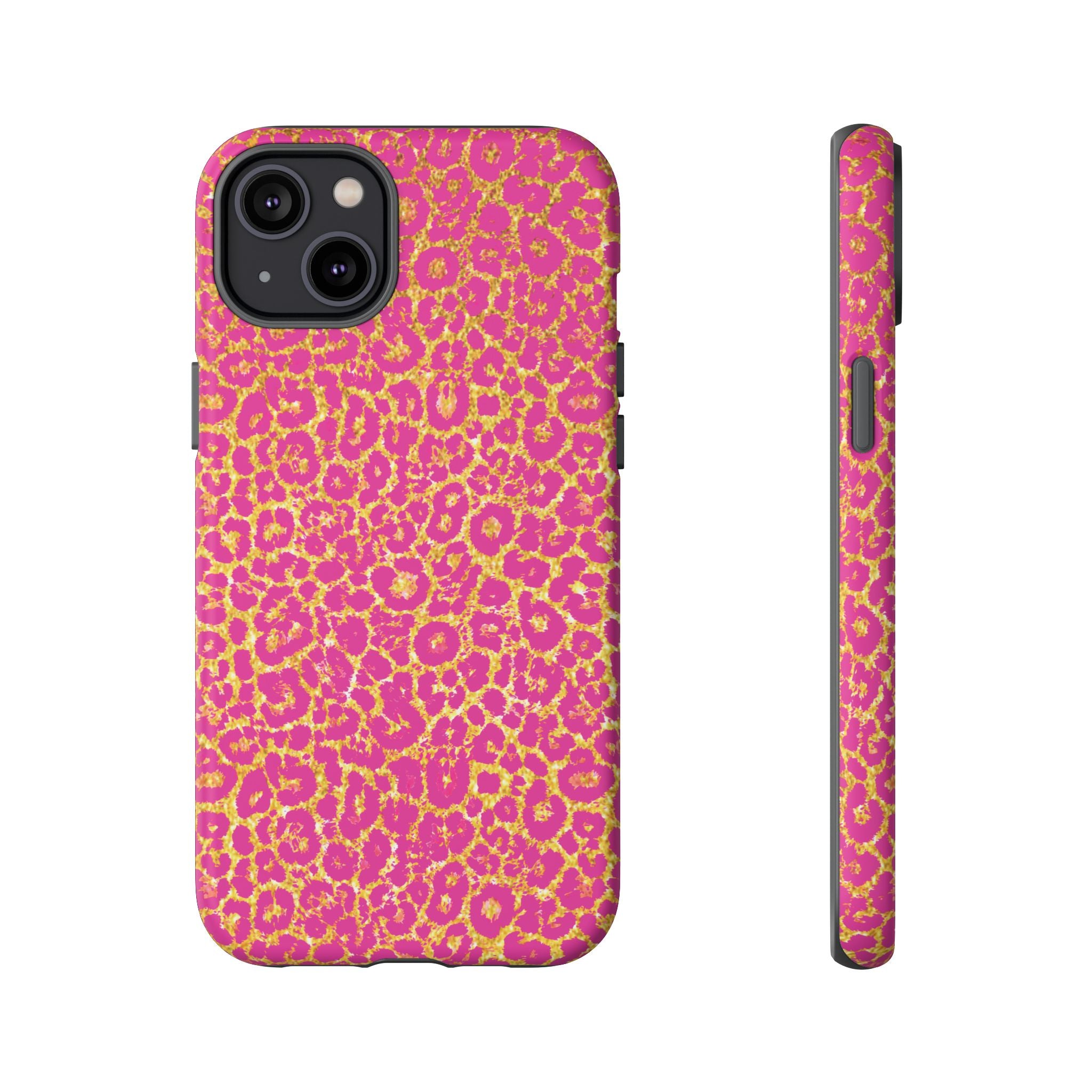 Pink Gold Leopard Tough Case for iPhone, Galaxy, or Google Pixel