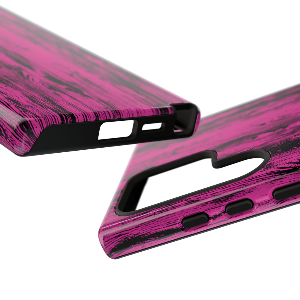 Hot Pink wood print Design Tough Phone Case for iPhone, Galaxy, or Google Pixel