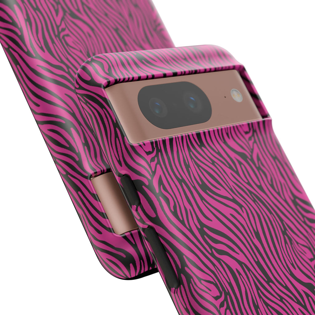 Pink Zebra Tough Phone Case for iPhone, Galaxy, or Google Pixel