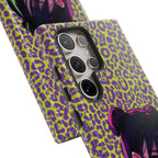 Purple Neon Lime Leopard Kz Tough Case for iPhone, Galaxy, or Google Pixel