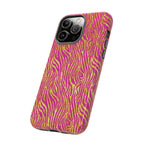 Pink Gold Zebra Print Tough Case for iPhone, Galaxy, or Google Pixel