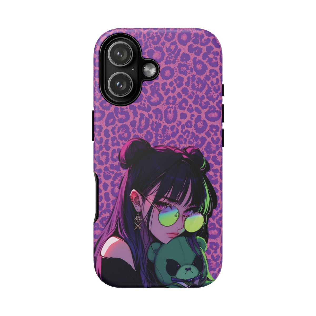 Purple Pink Leopard Kz iPhone, Galaxy and Google Tough Cases