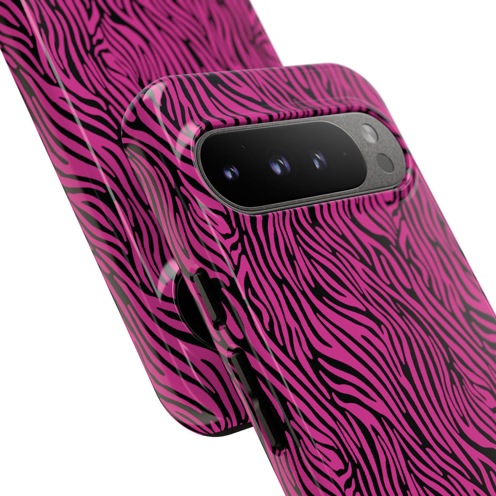 Pink Zebra Tough Phone Case for iPhone, Galaxy, or Google Pixel