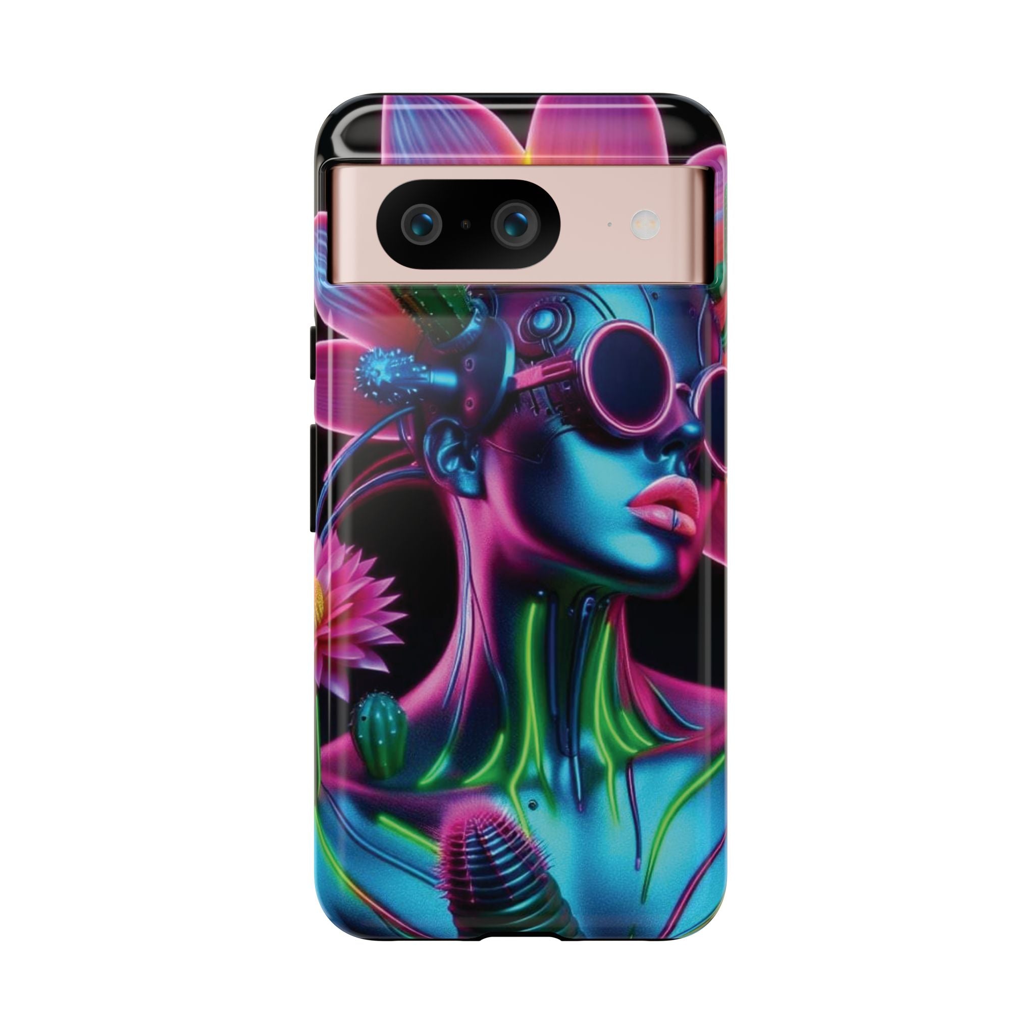 Neon Androgen Cactus Flower Tough Phone Case for iPhone, Galaxy, or Google Pixel