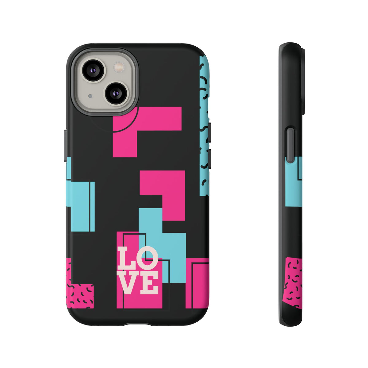 Retro Blocks LOVE Tough Case for iPhone, Galaxy or Google Pixel