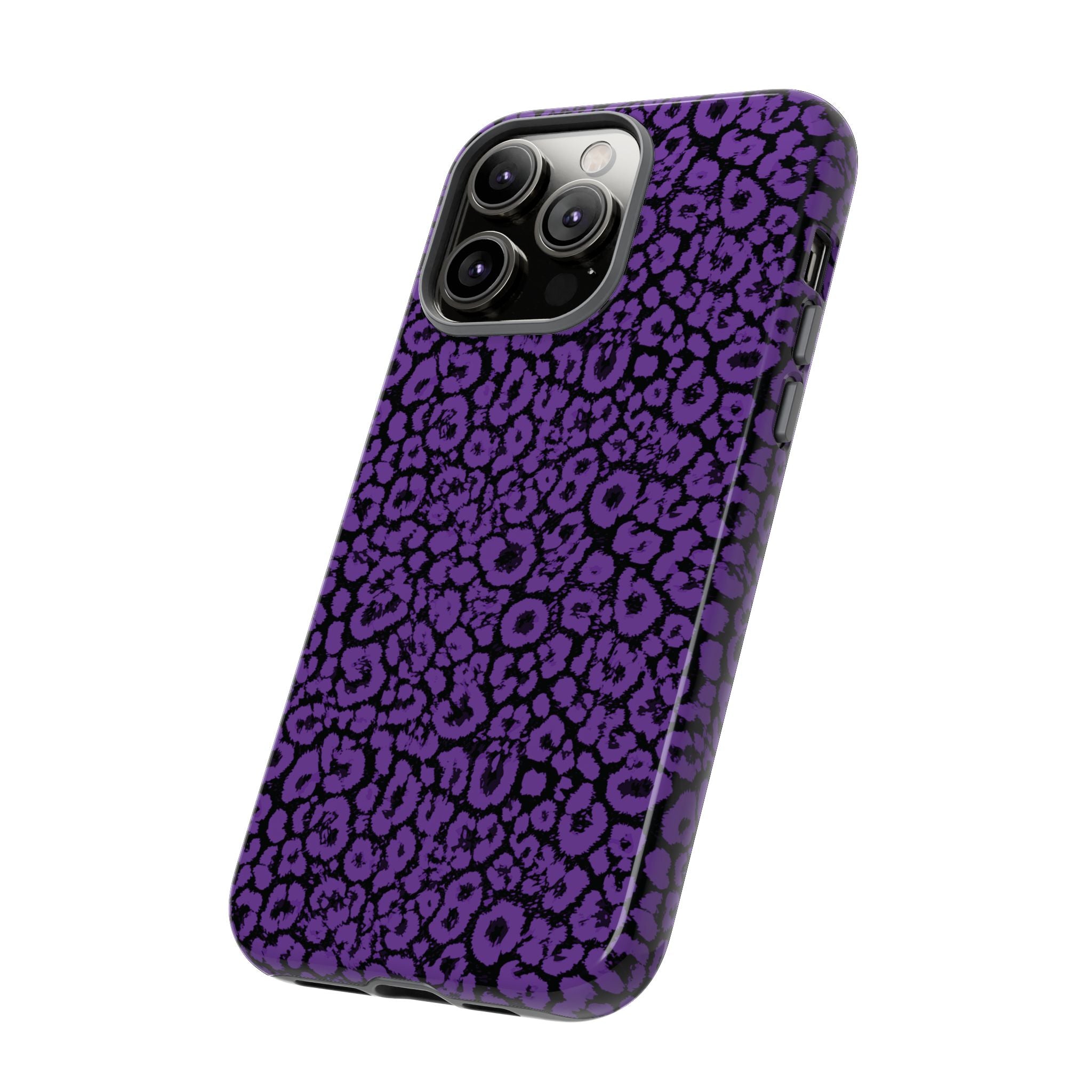 Purple Leopard Tough Case for iPhone, Galaxy or Google Pixel